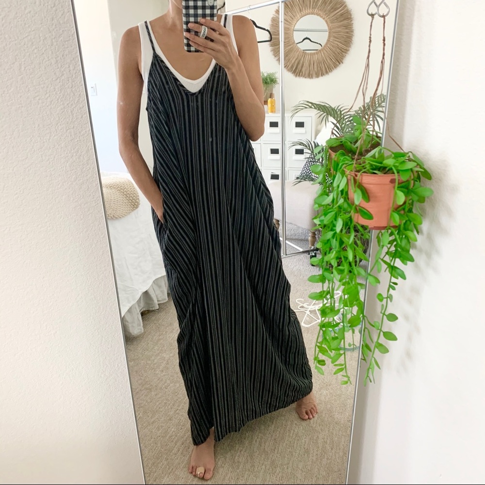 NWOT Striped Oversized Slouchy Boho Maxi Dress Small